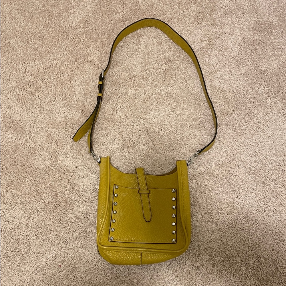 Yellow Studded Shoulder Bag